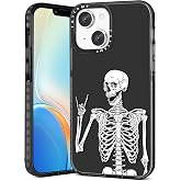 Toycamp for iPhone 14 Plus Case with Ring Holder, Cute Funny Skull Skeleton Designed Cool Fun Shockproof Protective Designer Phone Cases for iPhone 14Plus for Women Girls Boys Teens