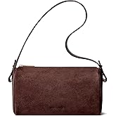 BOSTANTEN Crossbody Purses for Women Suede Leather Shoulder Purse Handbags Vintage Barrel Bag with 2 Adjustable Strap