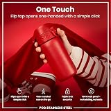 Ion8 Lightweight Steel Kids Water Bottle 400ml Red Leak Proof view 3