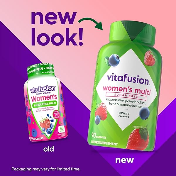 VITAFUSION WOMEN’S SUGAR FREE DAILY MULTIVITAMIN SUPPLEMENT, KETO DIET FRIENDLY ADULT GUMMY VITAMIN FOR ENERGY, BONE & IMMUNE SUPPORT*, 90 COUNT