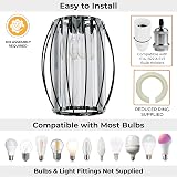 Giggi Small Black Crystal Light Shade 16x20cm Cylinder with Oval Rings view 5