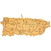 Totally Bamboo Puerto Rico Shaped Cutting Board – Bamboo Charcuterie and Serving Board with Hang Tie for Wall Display