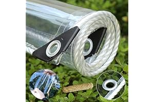 AHWEKR 5' x 7' Clear Vinyl Tarp - 0.35mm Clear PVC Tarp, with Grommets and Tying Rope - Duty Heavy Tear Resistant Cover for Camping, Plants Greenhouse, Cars, Patio and Pavilion