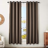 AmazonBasics 99% Room Darkening Theatre Grade Heavyweight Window Panel with Grommets and Thermal Insulated, Noise Reducing Liner - 52" x 95", Dark Brown