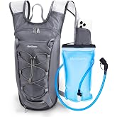 Blue Quartz Hydration Backpack with 2L Water Bladder, Hiking Water Pack with Insulated Compartment for Women Men, Lightweight Cycling Daypack with Phone Pocket, Hydration Pack for Running,Biking
