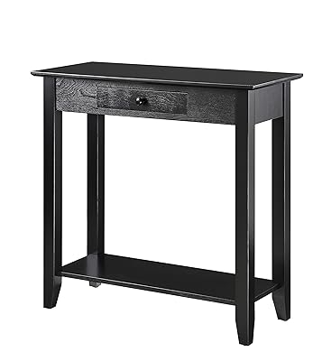 Convenience Concepts American Heritage Hall Table with Drawer, Black