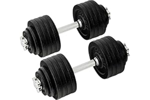 Yes4All Old School Adjustable Dumbbell Set with Weight Plates, Star Lock Collars/Connector, 40lbs to 200lbs Adjustable Weight Plates Set