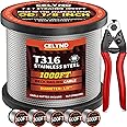 CELYND Stainless Steel Cable for Railing - 1000FT 1/8" T316 Wire Rope Cable for Deck Railings System Kit