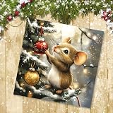 Absolutely Yours Charity Christmas Cards Pack 32 Festive Mice 100x100mm view 3