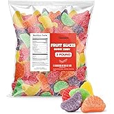 Bulk Fruit Slices Jelly Candy, Assorted Soft &amp; Chewy Sugar-Coated Gummi Candy For Parties, Classroom candies &amp; Treats - 2 Pound Bag