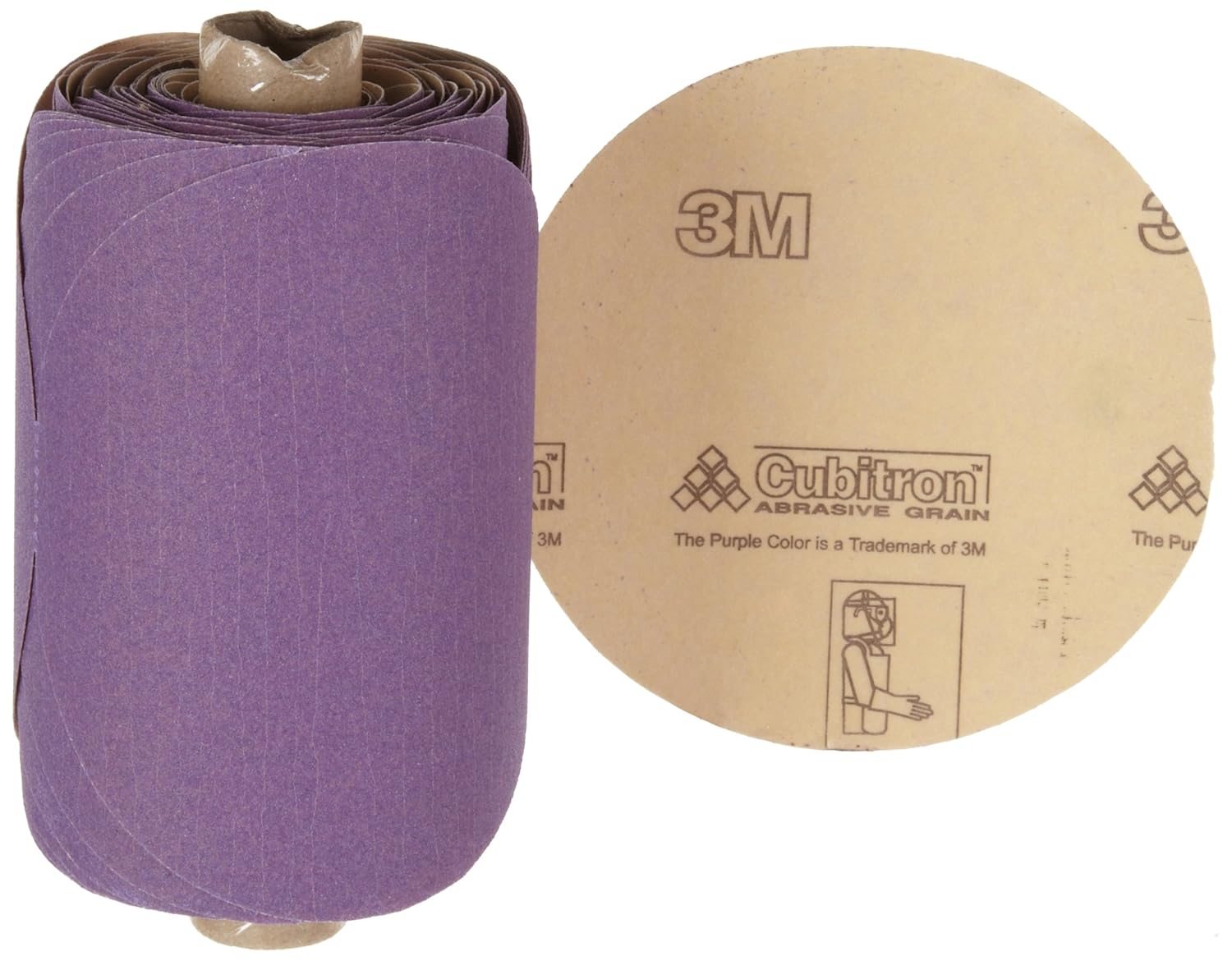 3M Stikit Paper Disc Roll 735U, P150 C-weight, 5 in x NH, Die 500X, 100 discs per roll