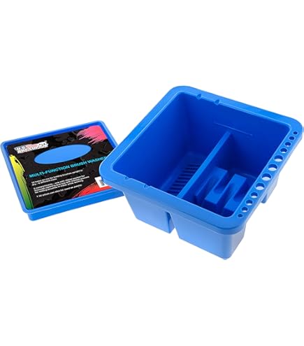 JANKOW Portable Paint Brush Washing Bucket – Detachable, Pink – For Watercolor, Gouache & Oil Painting