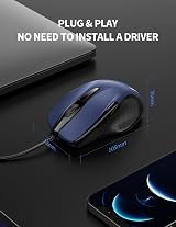 TECKNET USB Wired Mouse 6400 DPI 6-Button Ergonomic USB Plug and Play view 6