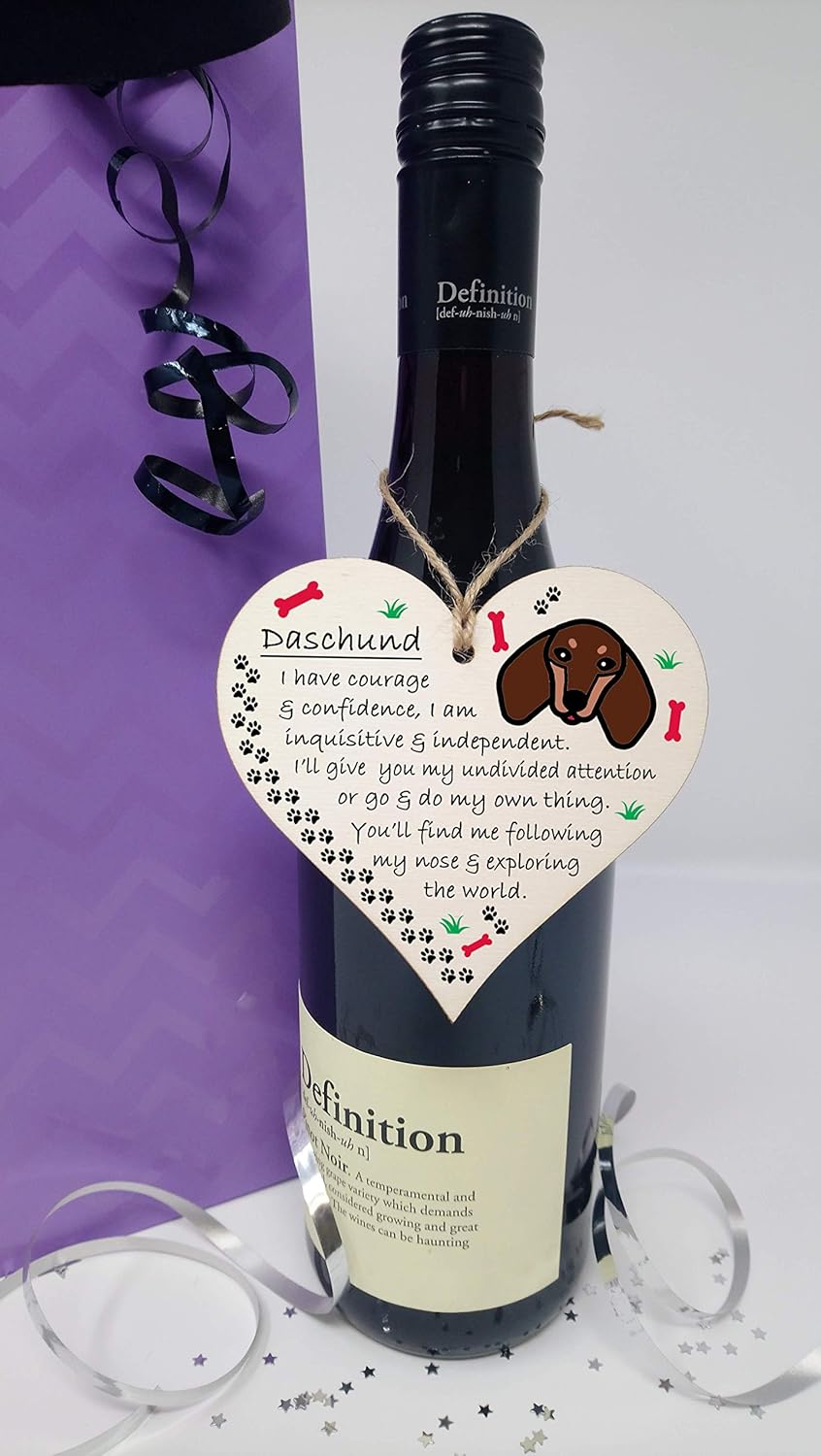Handmade Wooden Hanging Heart Plaque Gift Perfect for Dog Lovers Pet Keepsake Novelty Decoration, Soft, Muted Shade, Daschund - Image 4