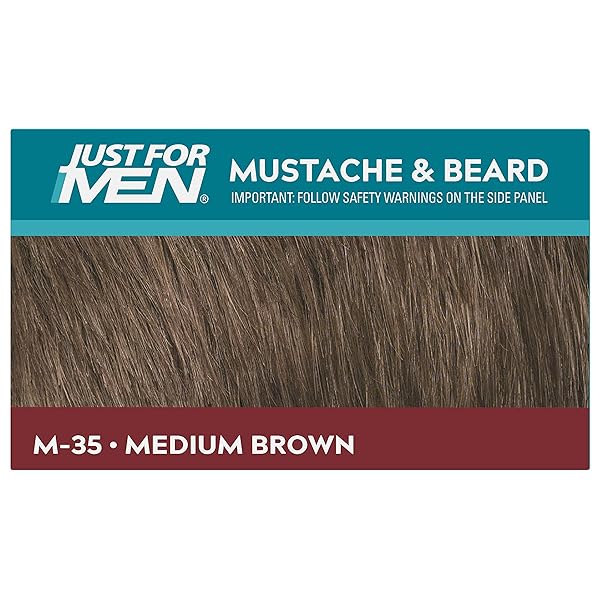 JUST FOR MEN COLOR GEL MUSTACHE & BEARD M-35 MEDIUM BROWN 1 EA (PACK OF 8)