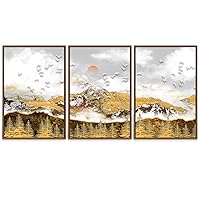 SIGNWIN 3 Piece Framed Canvas Wall Art Abstract Landscape Canvas Prints Home Artwork Decoration for Living Room,Bedroom - 16