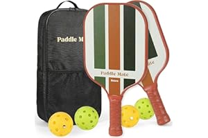 Pickle Ball Paddle 6 Piece Set - Fiberglass Pickleball Paddles Beginner & Casual Set - Includes 2X Professional 8oz Fiberglas