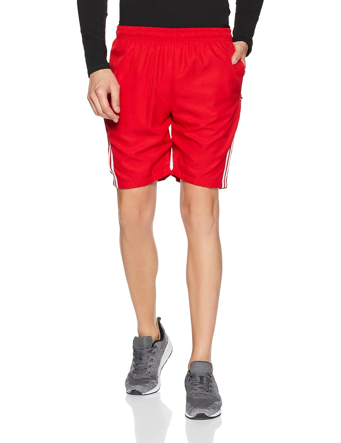 Buy People Men's Slim Fit Shorts (P6C213181084SHO_Red and White_36) at