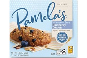 Pamela's Products Gluten Free Whenever Bars, Blueberry Lemon Box, 7.05 Oz, 30 Count, Pack of 6