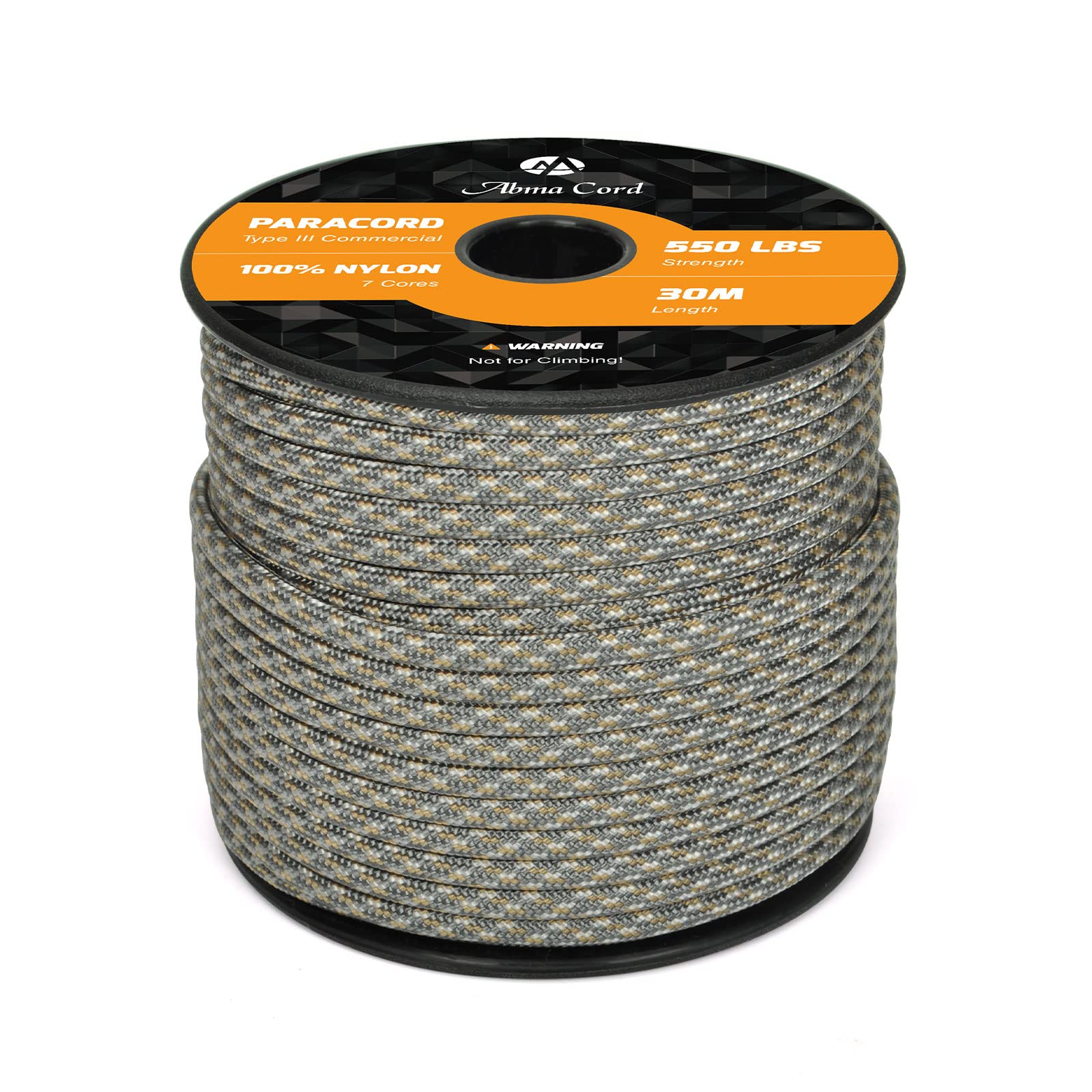 Abma Cord Paracord 550 4mm Nylon Rope Type III 7 Strands Parachute Cord - Max. 250kg (550lbs) - Military Camo Series