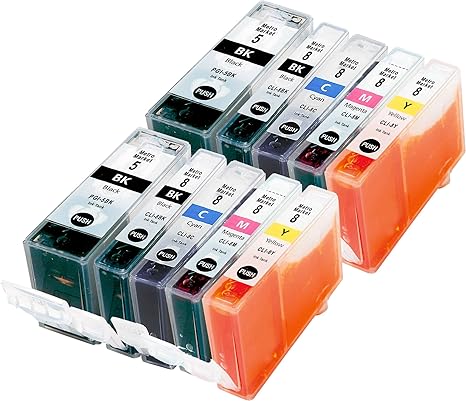Metro Market 10 PK PGI-5 CLI-8 Tintenpatronen für Canon Pixma iP4200 iP4200x iP4300 iP4500 iP4500x iP5100 iP5200 iP5200R iP53