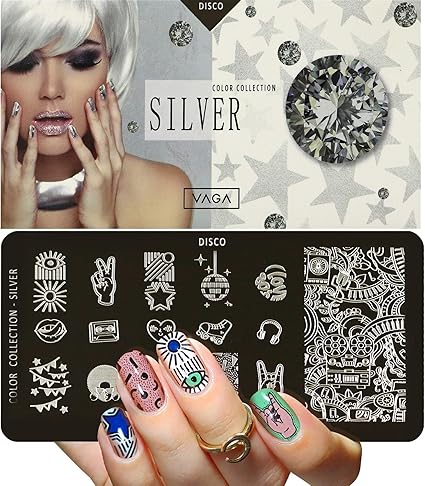 vaga disco placa para decoracion de unas con 16 disenos plantilla para nail art stamping herramienta perfecta para estampar y hacer manicure