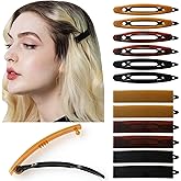 AURORA PIN 12pcs Hair Barrettes Set for Women and Girls, Hair Clips for Thick Thin Fine Hair, Non-metal Hair Accessories, Non-Slip Grip Handmade Snap Hairpin, BPA Free (LY14)