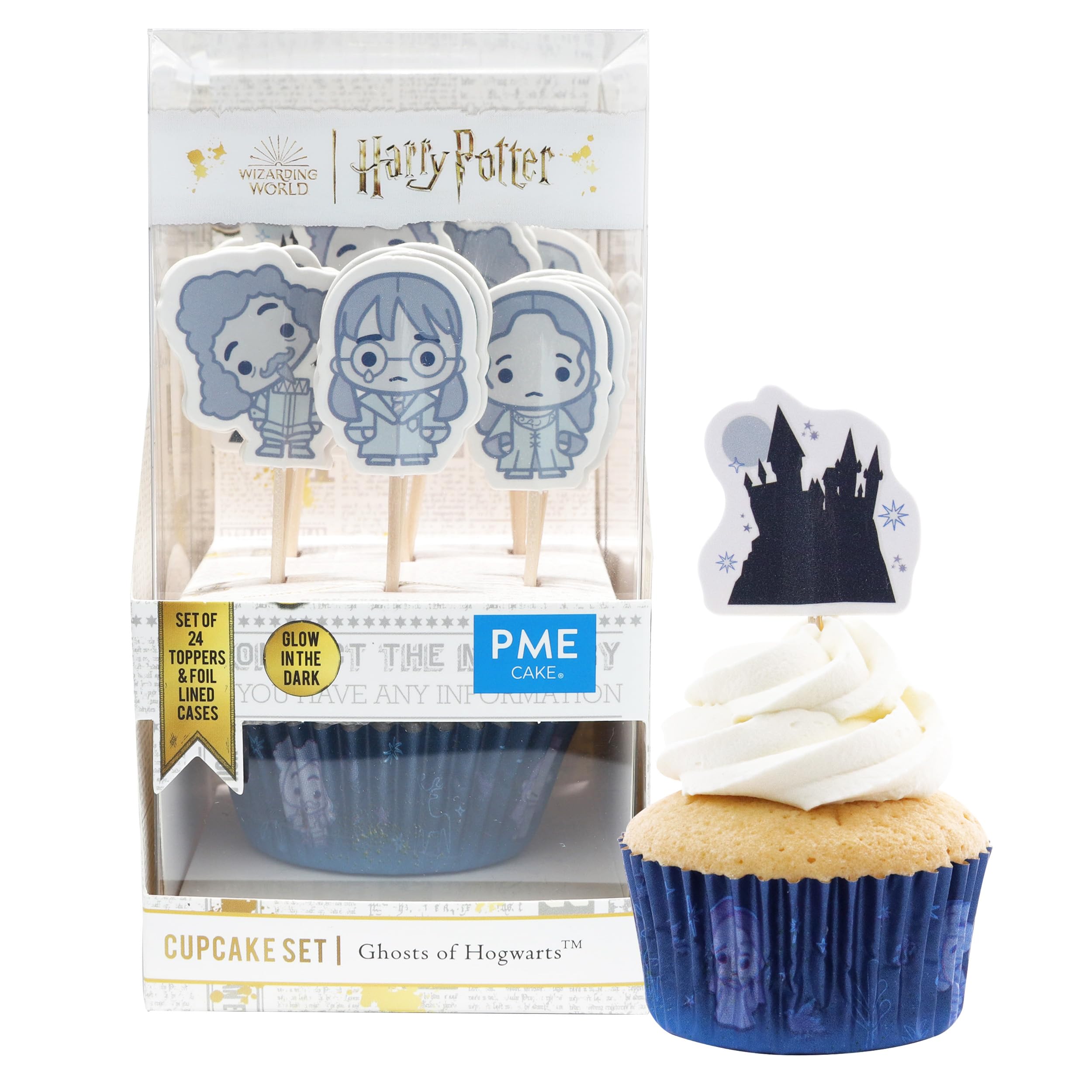 PME Harry Potter Cupcake Cases & Topper Set of 24, Ghosts of Hogwarts — image 1