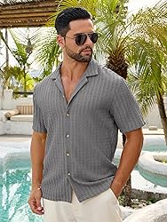 HOTake Men's Summer Beach Shirts Casual Short