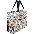 BRISA VW Collection - Volkswagen Reusable Polyester Shopping Bag Grocery Sack with T1 Bus Campervan Motif