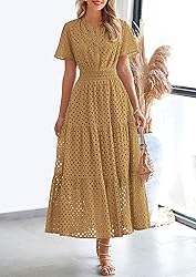 PRETTYGARDEN Womens 2025 Summer Maxi Dress Short