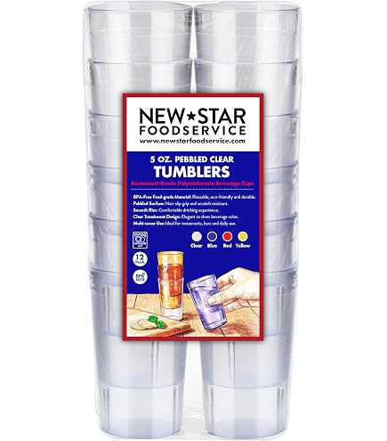Amazon.com | New Star Foodservice Restaurant-Grade Polycarbonate Beverage  Tumblers, 8 oz, Clear, Set of 12: Tumblers & Water Glasses