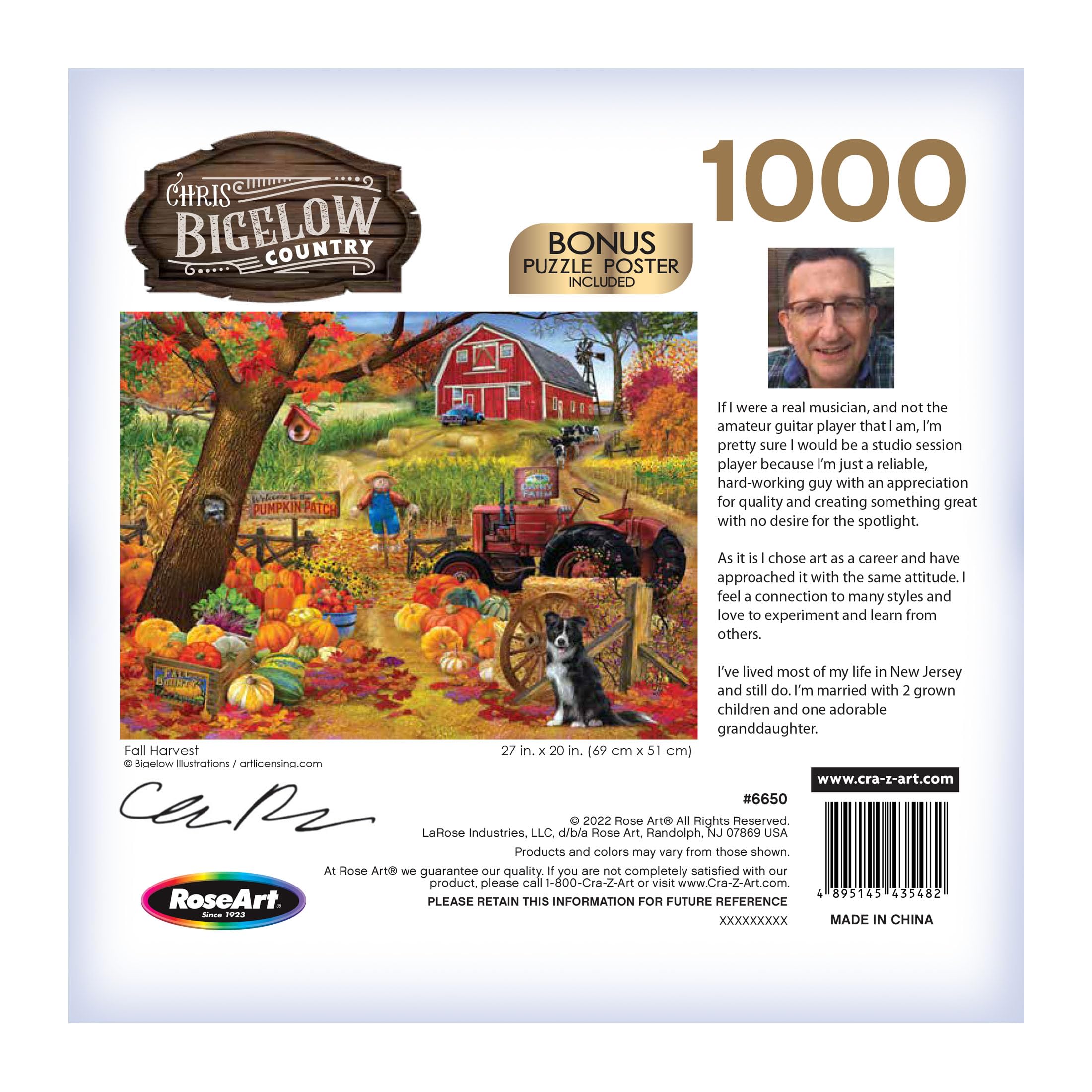 RoseArt - Chris Bigelow - Fall Harvest - 1000 Piece Jigsaw Puzzle for Adults