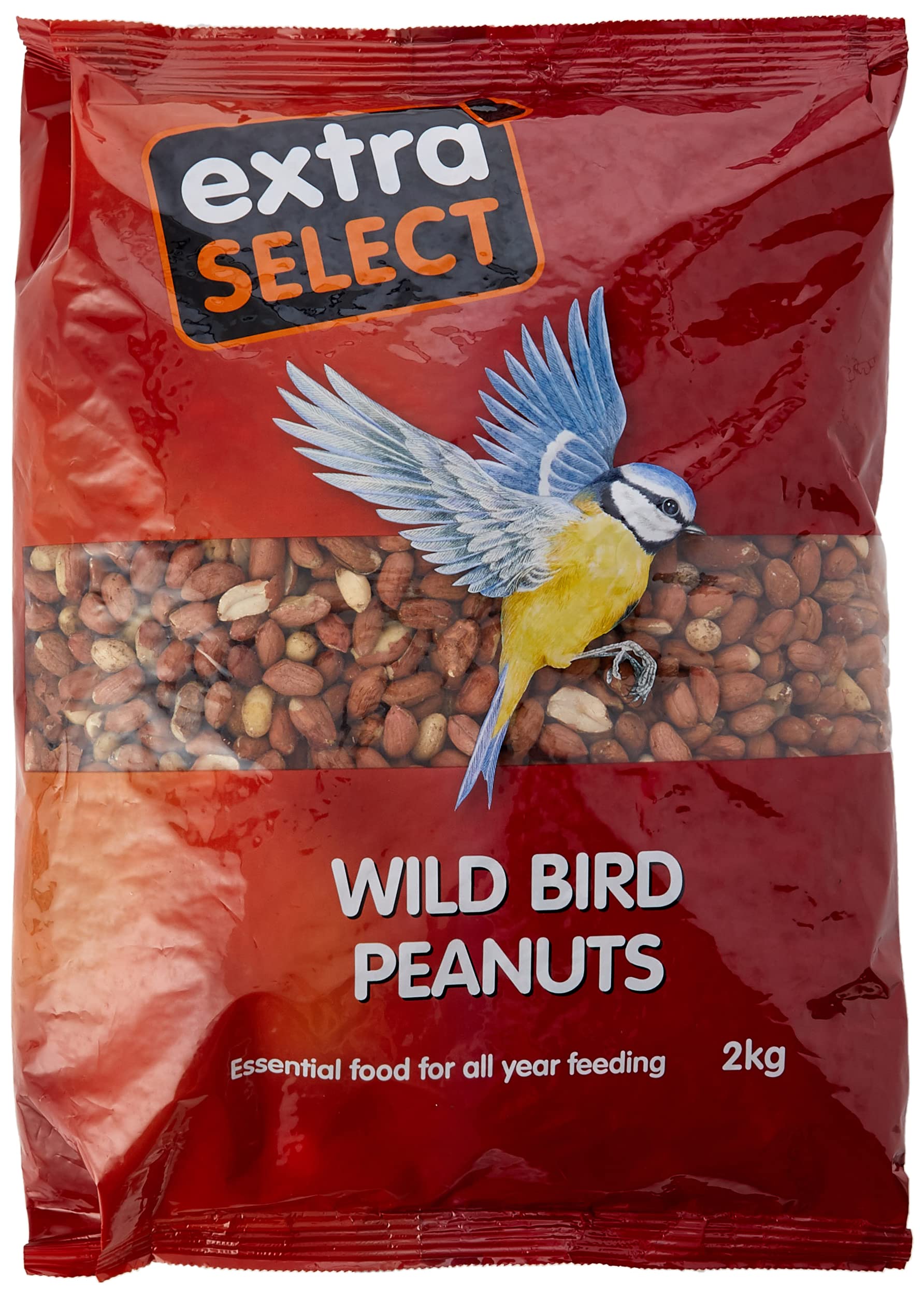 Extra Select Wild Bird Peanuts: High Grade, Protein Rich, Year Round Wild Bird Food Peanuts - Ideal for Winter Feed - 2kg
