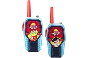 EKIDS Ryans World Walkie Talkies for Kids, 2 Way Radio Long Range, Light, Sound Effects Kids Toys & Handheld Kids Walkie Talkies, Toys for Boys & Girls for Outdoor Adventure Game