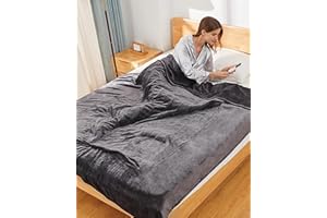 COZYTY Heated Blanket Electric Blanket Full Size, Heating Blanket with 6 Heating Levels & 1-10 Hours Auto Off, Super Soft Cozy Flannel Blanket with Fast Heating for Home Office Use, 72" x 84", Charcoal Gray