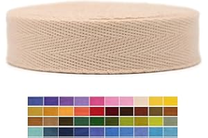 JACOB BICERRI 1'' & 1.18'' & 1.5'' & 2'' Herringbone Cotton Twill Tape - 10 Yards - 50+ Colors - Natural Cotton Herringbone Bias Binding Trim for Sewing Wrapping Craft DIY 10192 (Blush Pink)