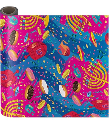 thumbnail image 2 of 12 Sheets Hanukkah Wrapping Paper Decorations Not Roll Menorahs 2 of 14