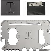 TI GEEK 17-in-1 Titanium Credit Card Multitool, Slim Wallet Tool Card | No Sharp Blade, Pocket EDC Backup, For Quick Repair, Camping, Travel, Gifts for Men