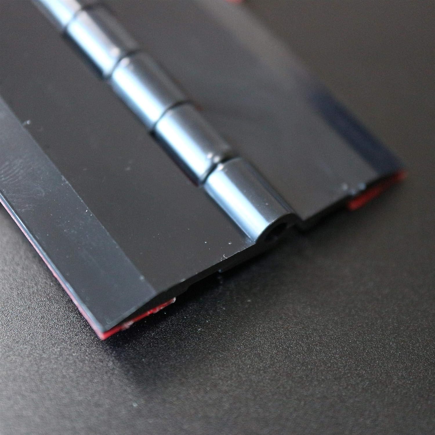4X Black Acrylic Piano Hinges - No Glue Required. Self Adhesive. Black Plastic 75mm - Image 4