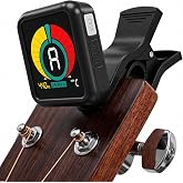 KLIQ UberTuner Clip On Guitar Tuner -Black | Fast &amp; Accurate Chromatic Tuner for Acoustic &amp; Electric Guitar, Bass, Ukulele, Violin, Banjo &amp; all other instruments