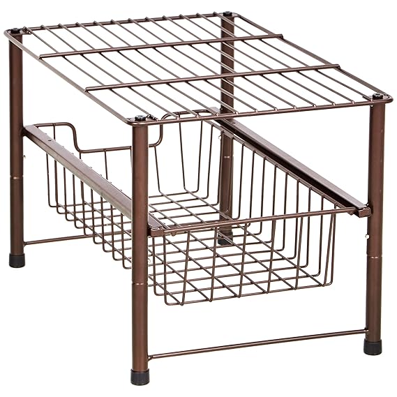 AmazonBasics Stackable Sliding Standard Basket Drawer Storage Organizer