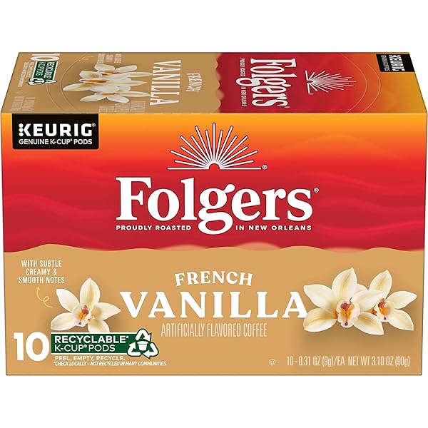 FOLGERS FRENCH VANILLA ARTIFICIALLY FLAVORED COFFEE, KEURIG K-CUP...