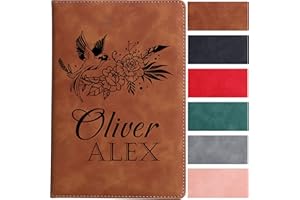 Auchic Personalized Name Leather Journal Notebook, Custom Notebook for Women, Personalized Journal, 200 Pages, Mother’s Gift,
