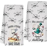 Goth Gifts for Women, Kitchen Towel Set, 16x24 in Microfiber Dish Tea Towel, Funny Hand Towel Gifts for Gothic Lovers, 2 Pack