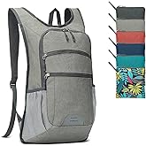 SUIKIHUM Lightweight Foldable Daypack Travel Backpack 20L, Gray | Foldable Hiking Packable Backpack for Men Women for Cycling Camping Outdoor