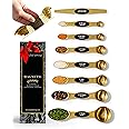 Magnetic Measuring Spoons Set - Stainless Steel Measuring Spoons - Magnetic Measuring Spoon Set, Gold Measuring Spoons Magnet