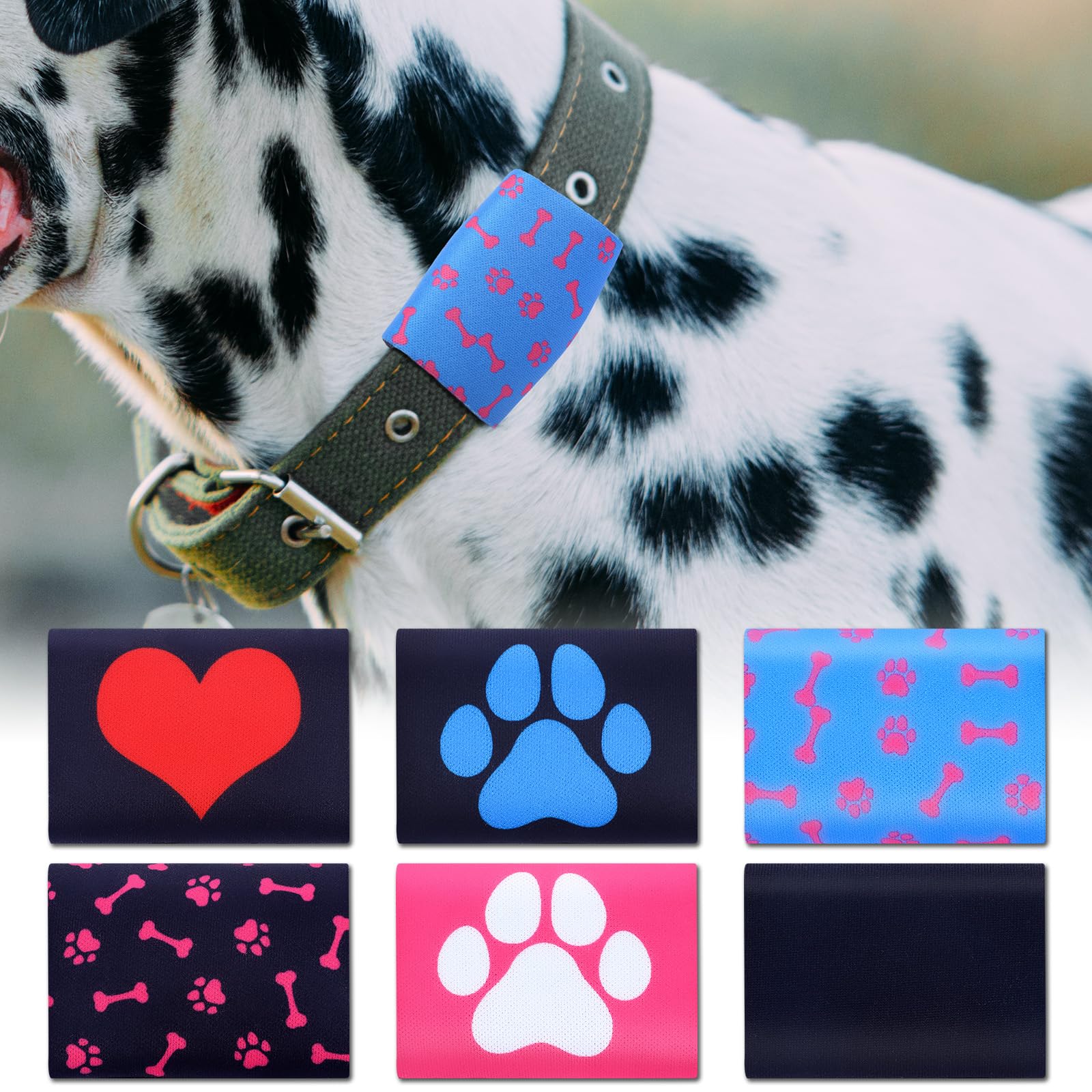 Photo 1 of Clysee 6 Pcs Dog Tag Silencer Dog Tag Holder Portable Pet ID Soundless Silencer Bag for Pet Collar, 6 Styles