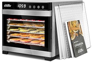 London Sunshine Premium Food Dehydrator - Double Wall Stainless Steel 6 Trays with Digital Touch Panel Control (Bonus: Upgrad
