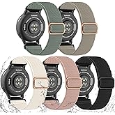 20mm Stretchy Watch Band Compatible with Garmin Vivoactive 5 6 Watch Bands,Quick Release Water-Resistant Nylon Elastic Strap for Vivoactive 3/Venu Sq/Sq 2/Sq Music, Forerunner 245/165/55/570 Women Men
